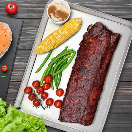 2Pack Stainless Steel Baking Tray Set Non-Stick Sheet Oven Bakeware Plate BBQ 40*30*2.5cm