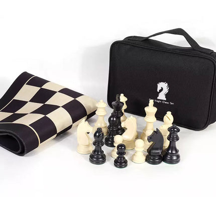 Tournament Chess Set 52x52cm Plastic Pieces with Iron Weighted Leather Board