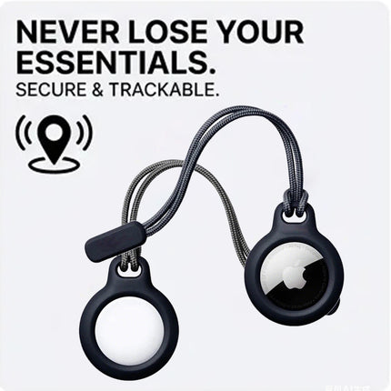 Apple AirTag Lanyard Case Protector Cover Black