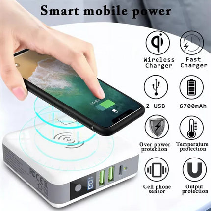 Wireless Power Bank 10000mah Travel Adapter Charger with AU UK EU US Plugs PD20W
