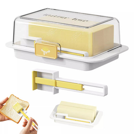 Butter Dish with Lid Easy Scoop Butter Keeper Container Refrigerator Countertop