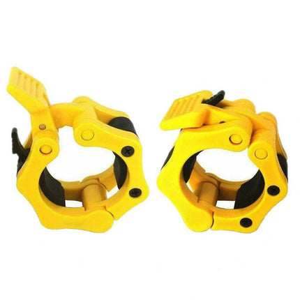 50mm A Pair Lock Jaw Collars Olympic Barbells Muscle Clamp Bar Lockjaw 2''Yellow