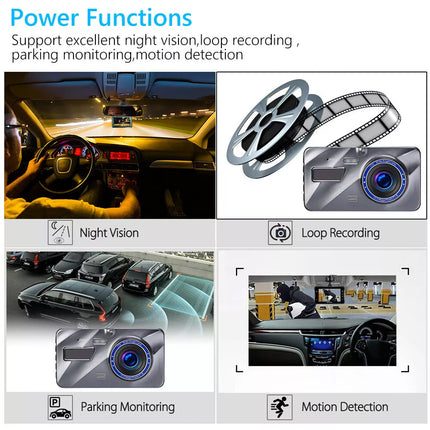 1080P Car Dash Camera Dual Front and Rear Video DVR Recorder Night Vision Kit