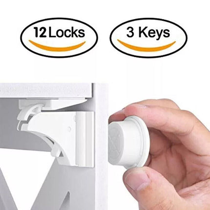 30PCS Magnetic No Drilling Cabinet Drawer Cupboard Baby Kids Safety Locks