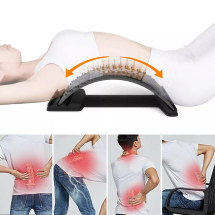 Back Stretcher Pain Relief Massager Brace Lumbar Waist Fitness Spine Stretcher