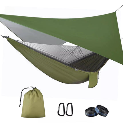 2 Person Camping Hammock with Mosquito Net, Hiking Tent Tarp Hammock Rain Fly