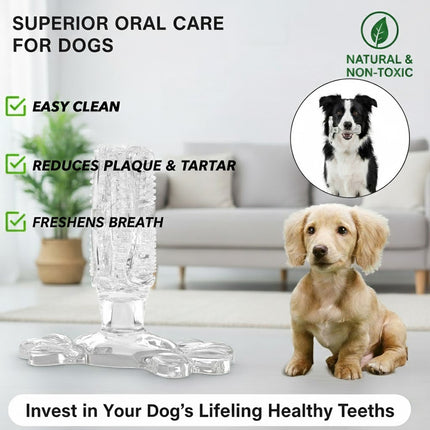 Clear L Size Dog Toothbrush Toy Clean Teeth Brushing Stick Mouth Chewing Dental Care Play Dog