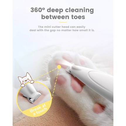 Pet Dog Electric Groomer Trimmer Pet Foot Hair Cat Dog Paw Shaver LED Waterproof
