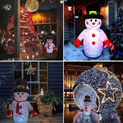 Inflatable Christmas Snowman With Disco Light 1.2M Xmas Decoration Outdoor