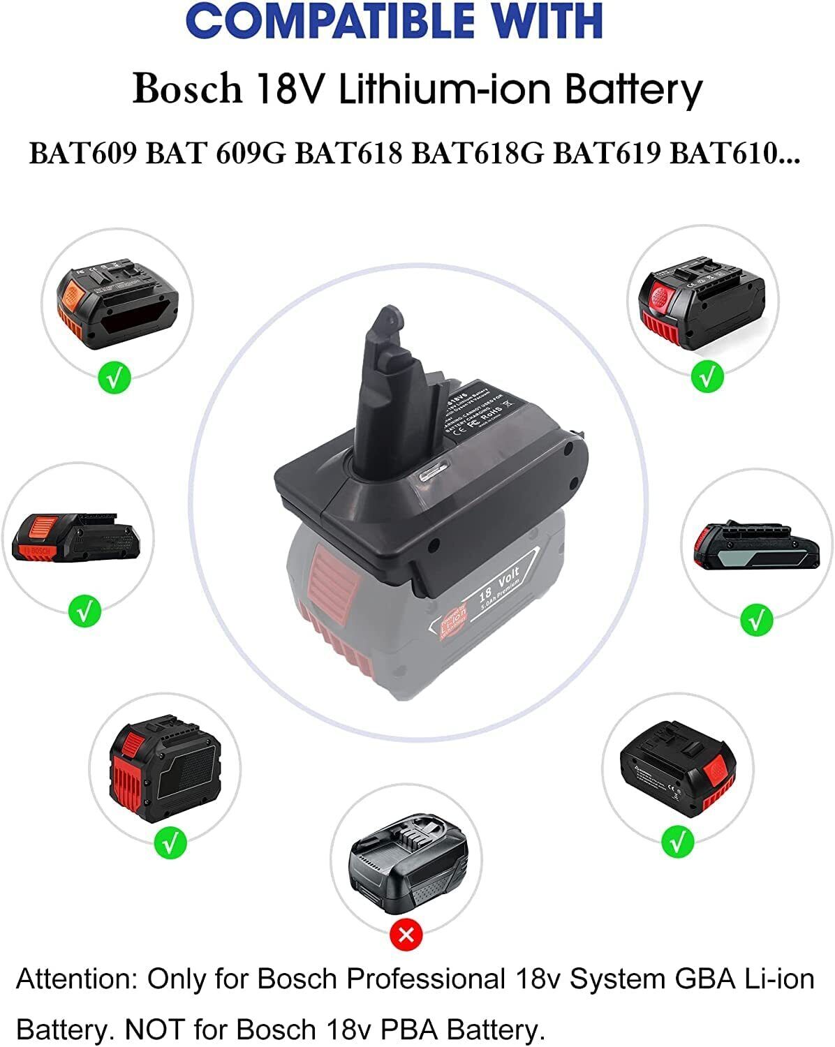 Pba Power Tools B Series 18v Lithium Battery Adaptor Converter To