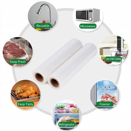 20 Rolls Vacuum Food Sealer Saver Bag Seal Storage Commercial Grade (28cm X 6M)