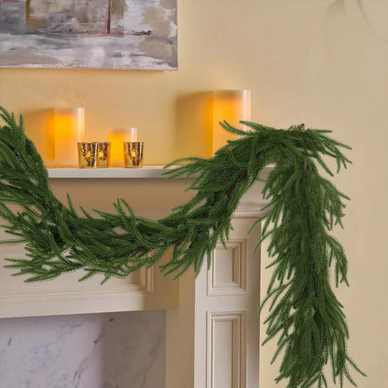 Christmas Norfolk 6 Ft Pine Garland Greenery Garland for Home Decor Fireplace