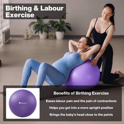 75cm Swiss Ball Yoga Ball Birth Ball Exercise Ball Pilates Gym Purple