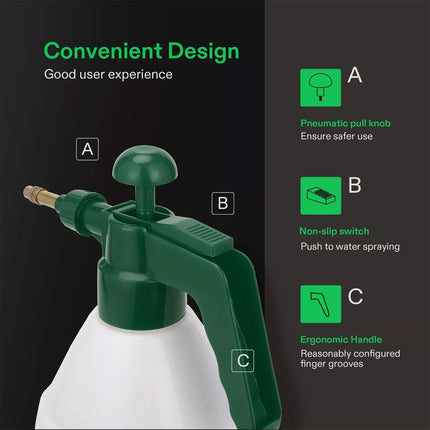 0.8L Handheld Garden Pump Sprayer, Lawn Pressure Water Spray Bottle