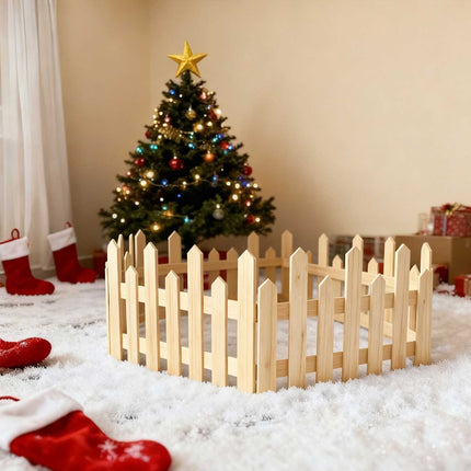 28Pcs Christmas Tree Fence DIY Gate Fence Picket Panels Border Xmas Decoration