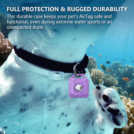 Purple Apple AirTag Protective Case Waterproof TPU Cover Air Tag Tracker Loop Holder