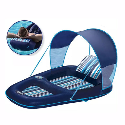 Pool Float with Canopy, Cup Holder -Oversized Luxury Recliner Swimming Pool