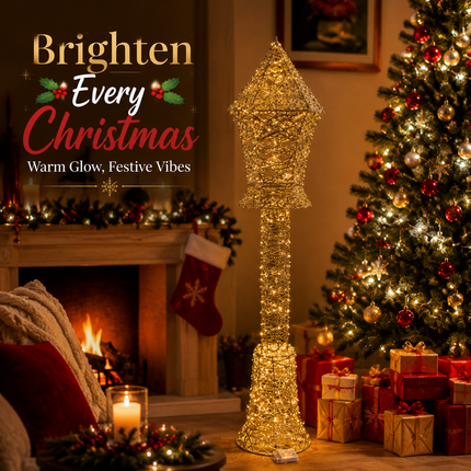 150cm LED Christmas Floor Lamp, Warm White Light Holiday Decoration Freestanding Indoor Outdoor Xmas Decor