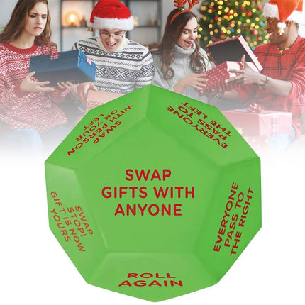 2Pcs Santa Swap Gift Exchange Dice Christmas Party Gift Exchange Dice Game 12 Sides