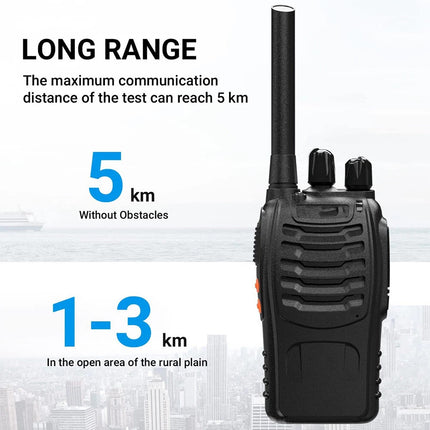 2Set Walkie Talkie Band Handheld Earphones Two Way Radio 400-470MHz 1500MAH