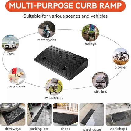 50*27*9cm Heavy Duty Kerb Ramps For Hgv Caravans Lorry Car Truck Wheelchair