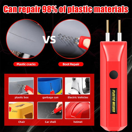 Hot Stapler Gun Plastic Welder Repair Car Bumper Welding Machine with 200 Staple Black