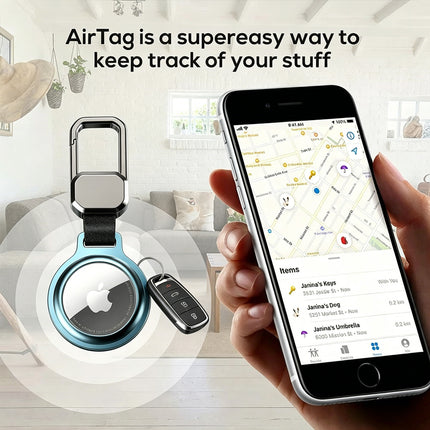 For Apple AirTag Heavy Duty Metal Case Air Tag Shell Shockproof Cover Blue
