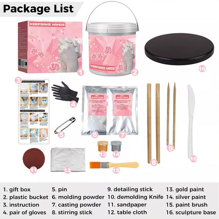 Hand Casting Kit for Couples Adults DIY Keepsake Plaster Statue Cast Kit Gift