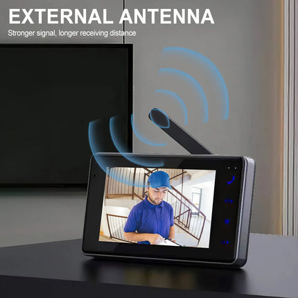 Wireless Video Doorbell Security Camera Ring Door Bell /W 4.3" Screen Intercom