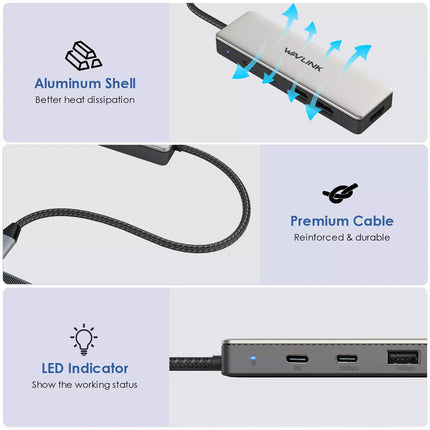 Type C to HDMI USB C Hub 4K HDMI Laptop Docking Station USB A 3.1 10Gbps 125W PD