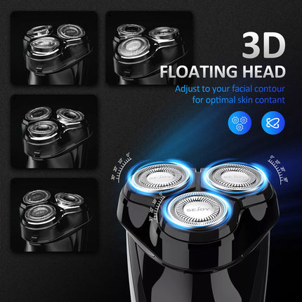 Cordless Electric Shaver Men Razor Wet Dry Rotary Pop-up Trimmer Washable