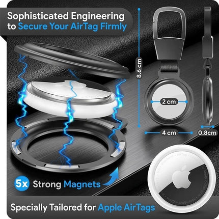 For Apple AirTag Heavy Duty Metal Case Air Tag Shell Shockproof Cover Black