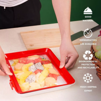 4 Pcs Reusable Healthy Food Preservation Film Tray Airtight Preserving Container
