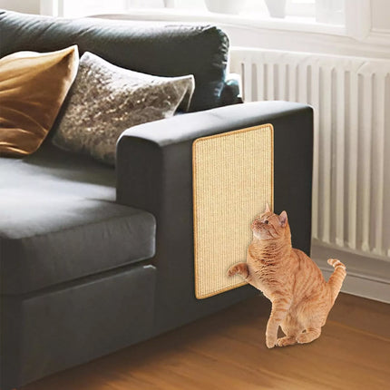 50x90cm Cat Scratcher Board Pet Scratching Mat Natural Sisal Sofa Couch Protector Pad Beige