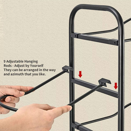 Ball  Rack Basketball Holder Garage Sports Organizer 9-Ball Display Stand