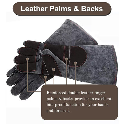 Handling Anti Bite Gloves Training Snake Cat Dog Pet Leather Safety Protective