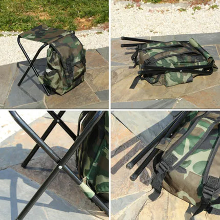 2 in 1 Folding Fishing Chair Bag Fishing Backpack Chair Stool Wear-resistant