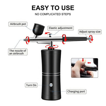 Rechargable Airbrush Kit with Compressor Spray Kit for Nail Art, Cake, Painting