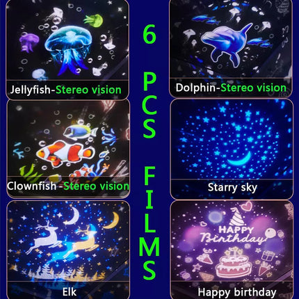 16in1 Ocean Starry Projector Galaxy Nebula Night Light for Kids Bedroom Decor