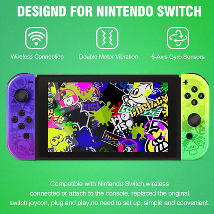 For Nintendo Switch Joy-con-Controller Left Right Wireless Gamepad Neon Yellow
