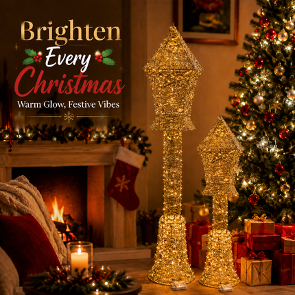 75cm Christmas LED Floor Lamp Warm White Lantern Holiday Decor Indoor Outdoor
