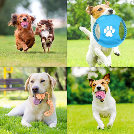 10Pc Dog Braided Rope Toys Pet Puppy Chew Bite Toy Gift Tough Cotton Clean Teeth