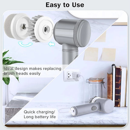 Power Spin Scrubber Cordless Electric Spin Scrubber Handhold Cleaning Brush