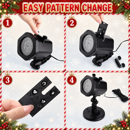 12 in 1 Christmas Laser Projector Light IP65 12 Modes Outdoor Xmas Garden Decor
