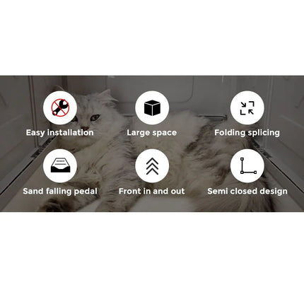 Self-Cleaning Hooded Cat Litter Box Refills Enclosed Large Kitty Toilet Box Tray