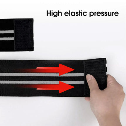 Pair Of Black Heavy Duty Elbow Wraps For Powerlifting And Bodybuilding