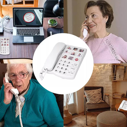 Corded Telephone 9 Piction Amplified Picture Landline Phone for Seniors Elderly