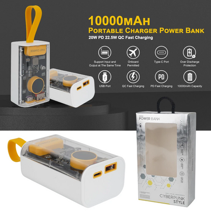 10000mAh Power Bank With 1 USB A 1 Type-C LED Power Indicator Advanced