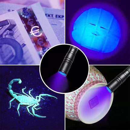 Rechargeable 395nm UV Lights 10900 Battery Tactical LED Black Light Flashlight