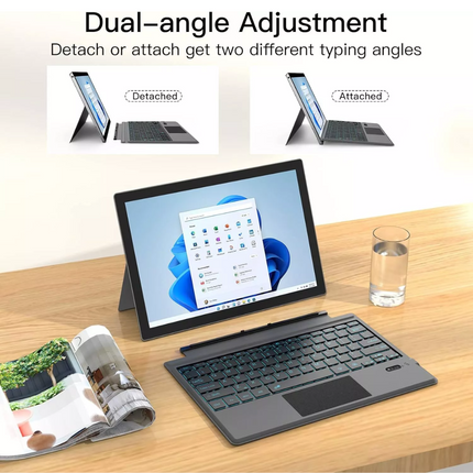 Touchpad Bluetooth Keyboard Backlit Wireless For Microsoft Surface Pro 3/4/5/6/7